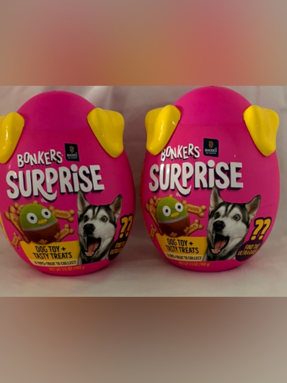 2 - BONKERS SURPRISE DOG TOY + TASTY TREATS 3.5 FL. OZ. NEW SEALED